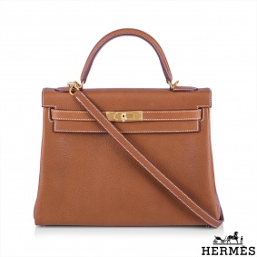 Hermés Kelly 32cm Fauve Barenia Faubourg GHW Handbag Hermés Kelly 32cm Fauve Barenia Faubourg GHW Handbag